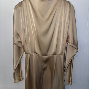 Elegant Gold Satin Dress